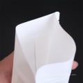 Customized White Kraft Paper Pouch Eight-side Seal Confectionery Food Tea Package Bag